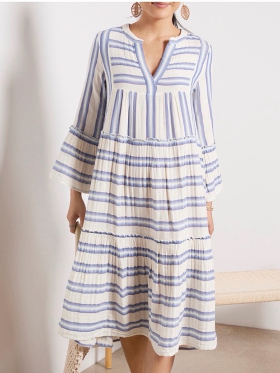 Faherty Dresses & Skirts - Faherty Dream Cotton Gauze Vida Midi Dress Size Medium